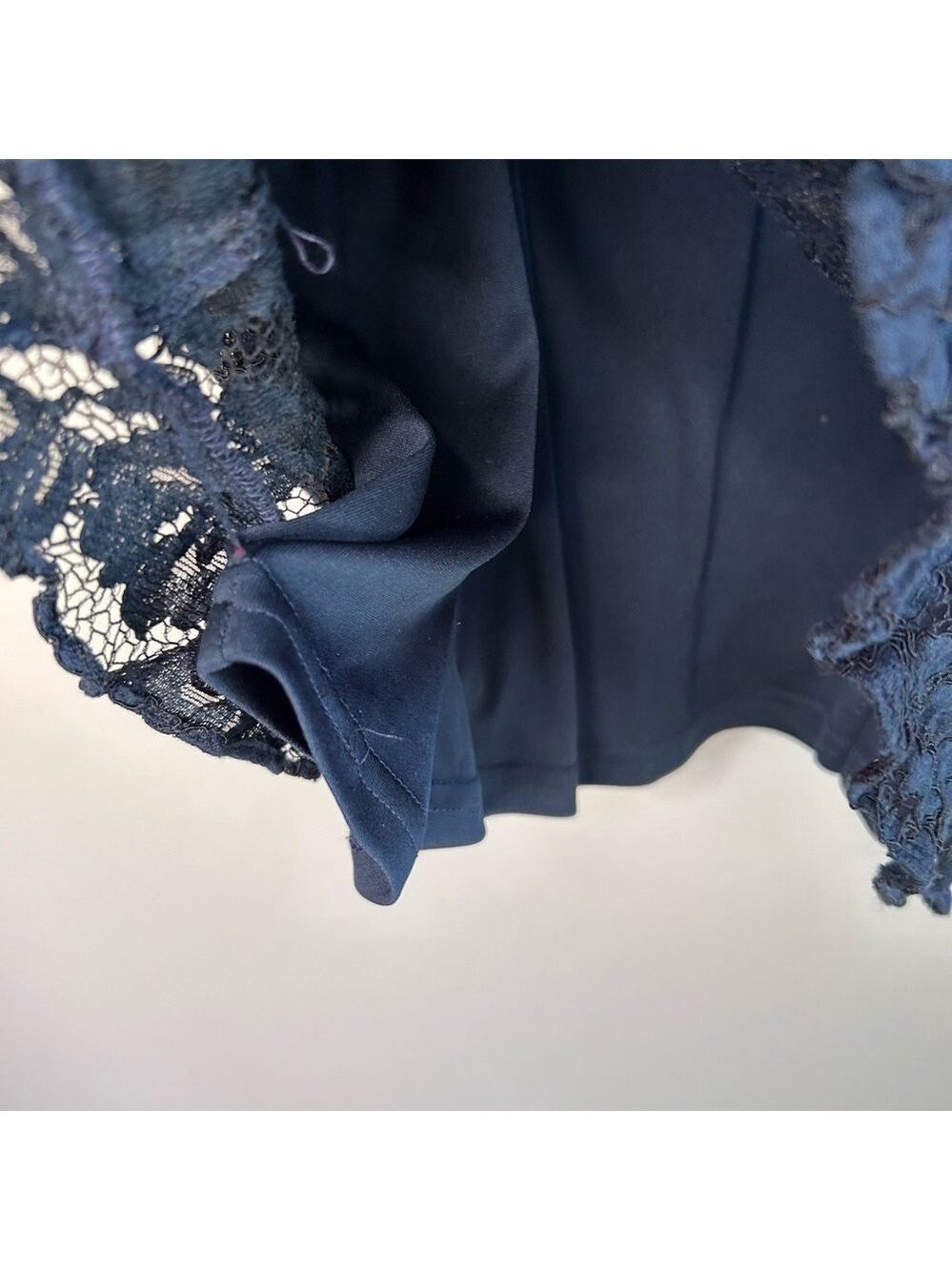 Karl Lagerfeld Navy Blue Lace Shift Dress Size 14 - Picture 9 of 11
